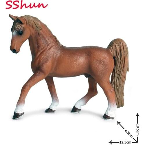 12.5*4.5*10.5CM Childrens Simulation Zoo Model Worlds Eight Horses Chollima Wild Horse Racing Toy Plastic Decoration Wild