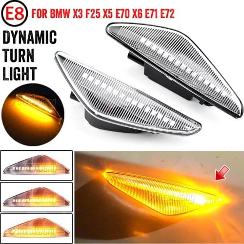 For BMW X3 F25 X5 E70 X6 E71 E72 LED Turn Signal Side Marker Light Dynamic Indicator Sequential Lamp Blinker 2008-2014