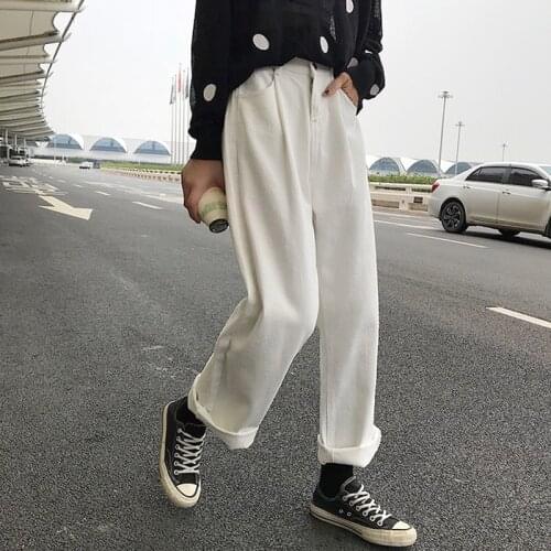 Jeans Women Loose High Waist Leisure Full-length Wide Leg Streetwear Jean All-match Korean Style Simple Womens Trendy Harajuku
