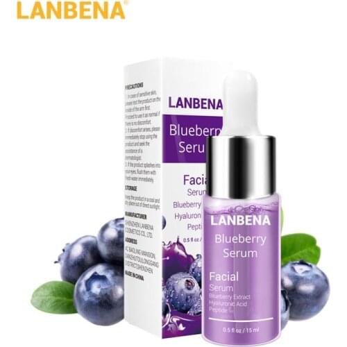 LANBENA Blueberry Extract Facial Serum Essence Hyalourinic Acid Moisturizing Nti-wrinkle Petides Collagen Face Serum TSLM1