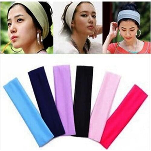 19 Colors Elastic Sweat Band Hairband Gym Dance Sport Sweatband Yoga Hair Bands Stretch Ribbon Headbands Headwear