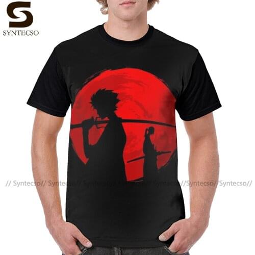 Warrior T Shirt Samurai Sunset T-Shirt Casual Fun Tee Shirt Man Big Printed Polyester Graphic Tshirt