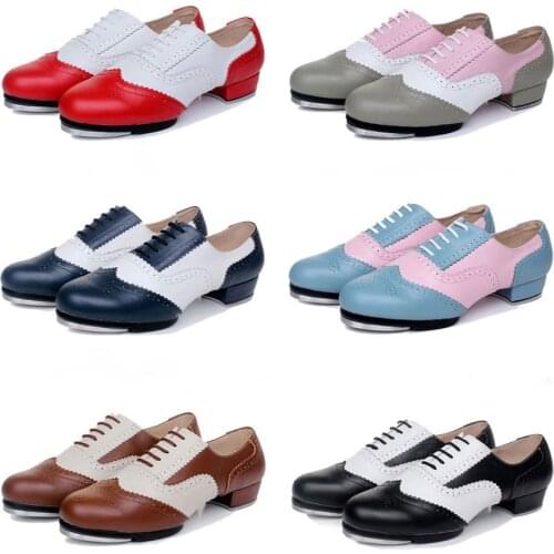 Quality Baroco Style Genuine Leather Vintage Tap Shoes Jazz Flamenco Dancing Shoe Men Womens Clogging Tap Dance Shoes EU34-EU45