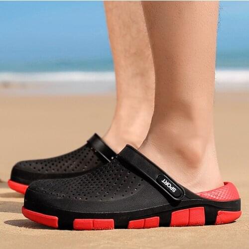 Summer Men Slippers Outdoor Garden Shoes Massage Clogs Beach Slippers Indoor Home Slides Bathroom Loafers Male Flip-Flops Mules