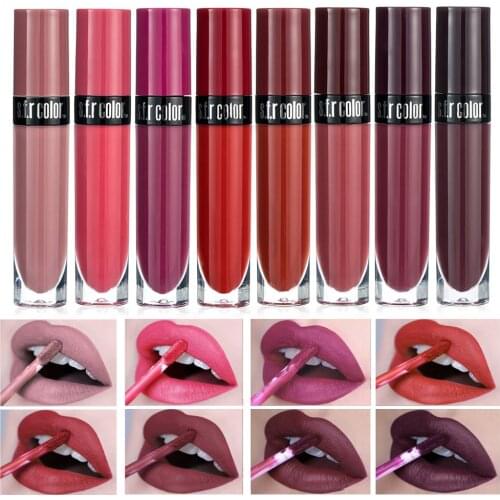 S.F.R Color matte velvet liquid lipstick dark red pink lip tint makeup waterproof lasting non-stick cup lip gloss tattoo HF131