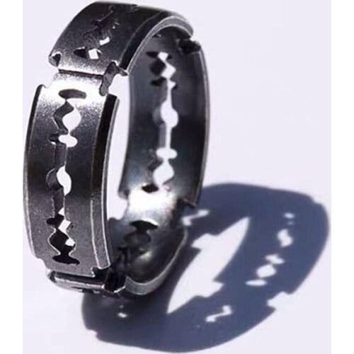 Trendy Blade Ring Personality Punk Hiphop Tool Ring For Women And Men Jewelry