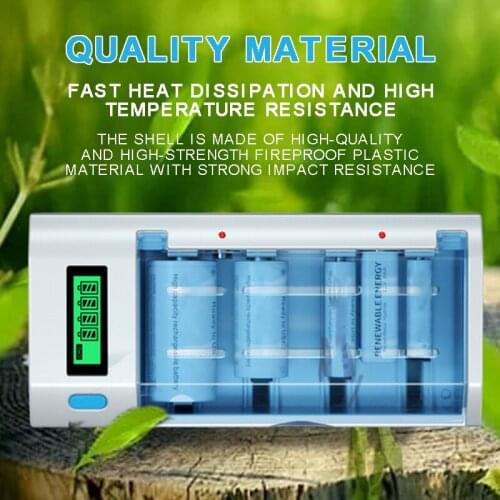 New Arrival LCD Smart Charger Suitable for Ni-MH Ni-CD 9V AA AAA C D Rechargeable Battery Universal Batteries Charging Adapter