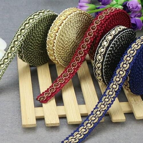 New 6 Color Ethnic Lace Handmade Embroidered Webbing Trim DIY Sewing Net Ribbons Woven Curtain Clothing Accessories Decor 5Yards