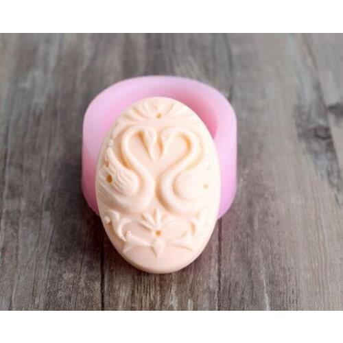 Wholesale!!1pcs Lovers Swan (R1179) Food Grade Silicone Handmade Soap Mold Crafts DIY Mould