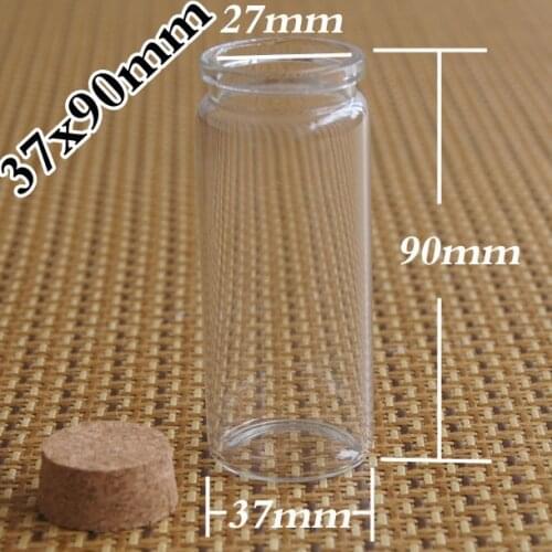 Factory wholesale 500 Pcs empty 65ml Clear Cork Glass Bottles For Christmas Gifts, 65ml glass Wedding Holiday Decoration tube