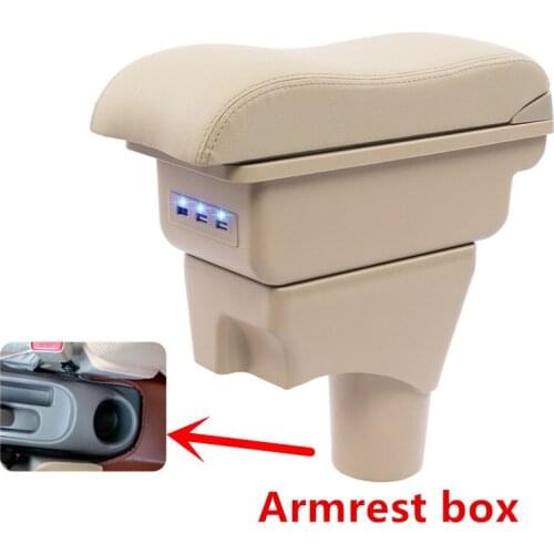For Nissan March Micra K13 MK4 IV armrest box central Store content Storage box with cup holder ashtray USB interface 2010-2017