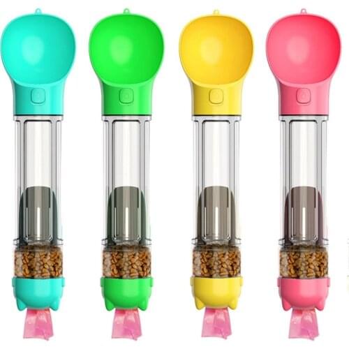 Pet Outdoor Portable Multifunctional Outing Water Food Cup 500ml Water Capacity + Dog Food Box +Toilet Bag Box Dogs Supplies