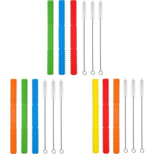 2Pc BPA Free Baby Teething Sensory Chew Molar Stick teether Kids Silicone Hollow Tube Teether Infants Soother Nursing Gifts Toy