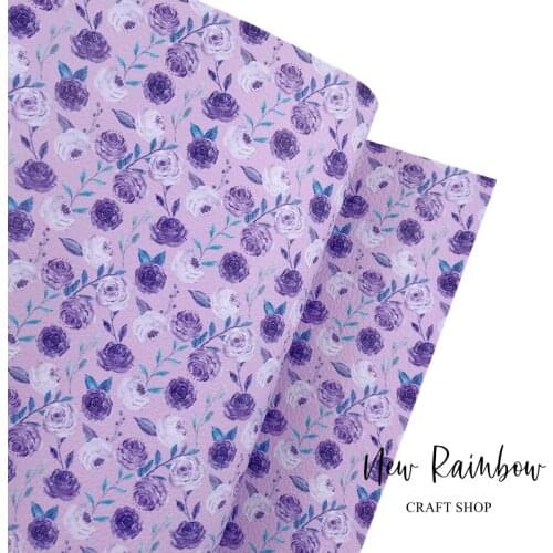 New Rainbow 30x138cm/roll Ultra Violet Flora Litchi Faux Leather for Making Bows, Earrings,Decoration, DIY Handmade Crafts