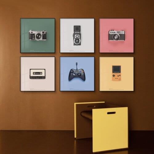 Retro Camera Phone Gamepad Vintage Posters Prints Aesthetic Canvas Painting Wall Art Room Decoration Teenager Home Accessories