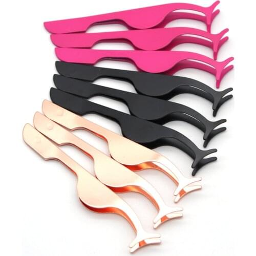 Damepapil Rose Gold Stainless Steel Eyelash Tweezers Bulk Custom Logo High Quality 10/20/30/40/50/100 Pieces Lash Applicator