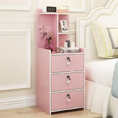 Modern simple bedroom furniture girls cute creative cabinet with lock high quality storage nightstand drawer large capacity
