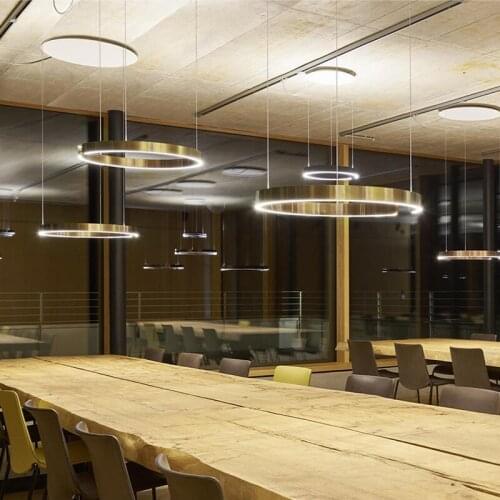 Modern DIY Gold Ring Led Chandeliers Lighting Living Dining Room Decor Led Chandelier Lamp Shop Bar Hanging Light Led Drop Light