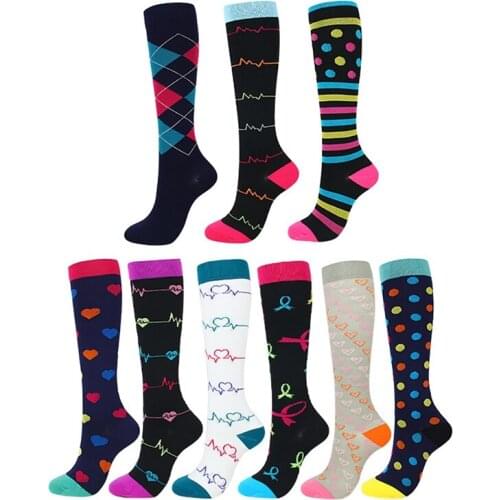 Sports Compression Socks Men Women Knee High Running Socks Support Unisex Outdoor Racing Long Pressure Stockings