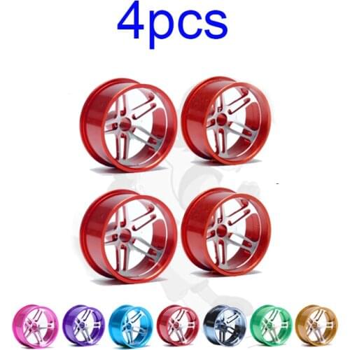 4 Pieces Large Diameter Wheel Hubs/Tires Metal Wheels Spare Parts For Tamiya Mini 4WD Racing Car Model