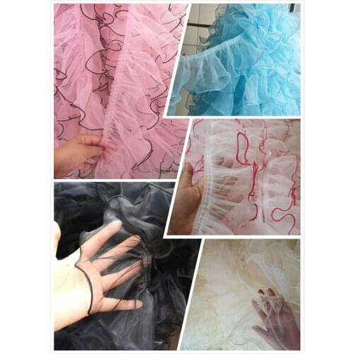 13cm Wide Exquisite Precision Organza Fabric Pleated Tulle Lace Handmade DIY Skirt Cuffs Doll Clothes Home Textile Accessories