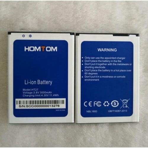 High Quality New Backup HT27 Battery For Homtom HT27 3.8V 3000mAh Replace Mobile Phone Batteries In Stock Recharge