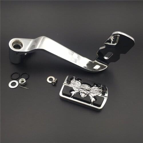 Motorcycle parts Chrome Billet Rear Brake Lever Brake Pedal Foot Lever with Zombie Food Peg for Harley Touring and Trike models