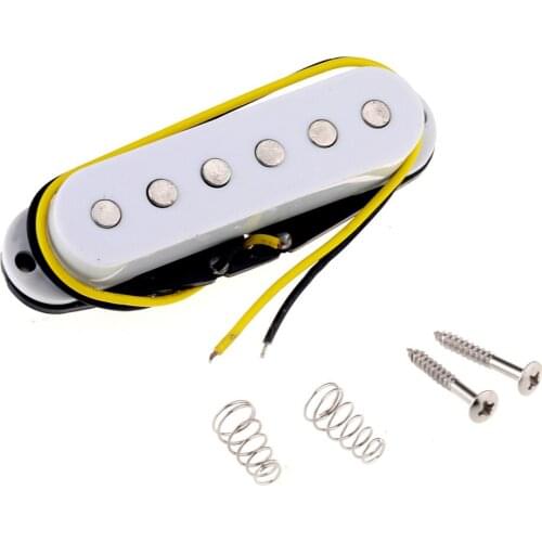 Musiclily 52mm Guitar Single coil Bridge Pickup for Strat or Squier Style, White