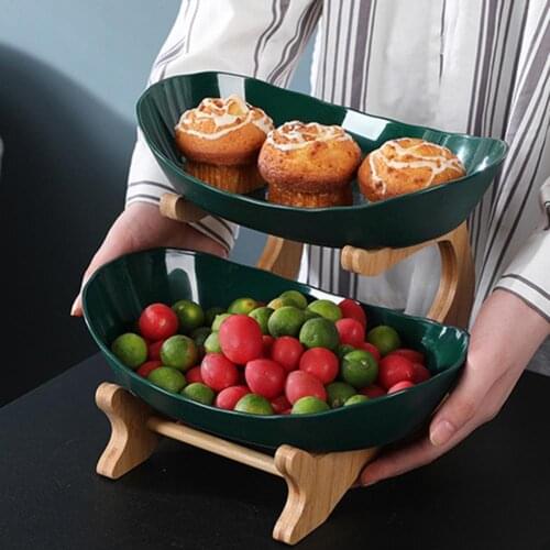1/2 Tiers Portable Fruit Plate Luxury Fruit Serving Bowl Shelves Display Stand for Party Swing fruit basket