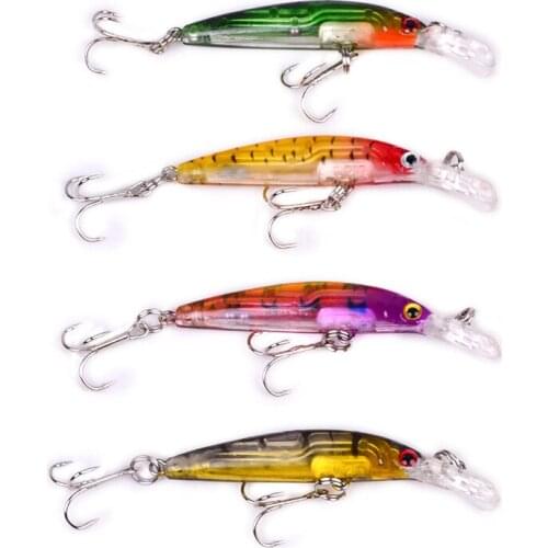 1 Pcs 7cm/3.9g Bend Minnow Fishing Lure Hard Bait Aritificial Wobblers Fishing Tackle Big CrankFish Bait Plastic Lure 4 Colors