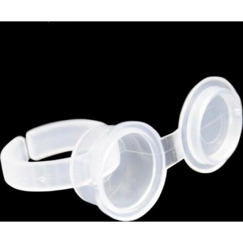 10 pcs Permanent Makeup Ink Ring Cap Eyelash Extend Ring Cup With Cover Tattoo Ink Equipment Microblading Tattoo Pigment Holder