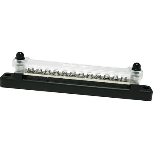 12 Terminal Bus Bar Set Distribution Block, Continuous Rating 130A AC/150A DC, Max Voltage 300V AC/48V DC