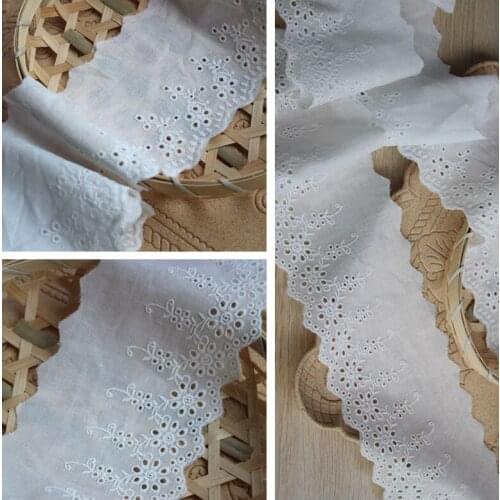 14Yards 9.5cm Cotton Cloth Embroidery Lace Fabric Garment Needlework Sewing DIY Handmade Accessories Clothes Decoration 289