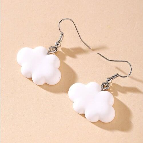 2020 Fashion Jewelry New Delicate Trend Cute White Cloud Stud Earrings Boucle oreille Femme Korean Earrings For Women Grils