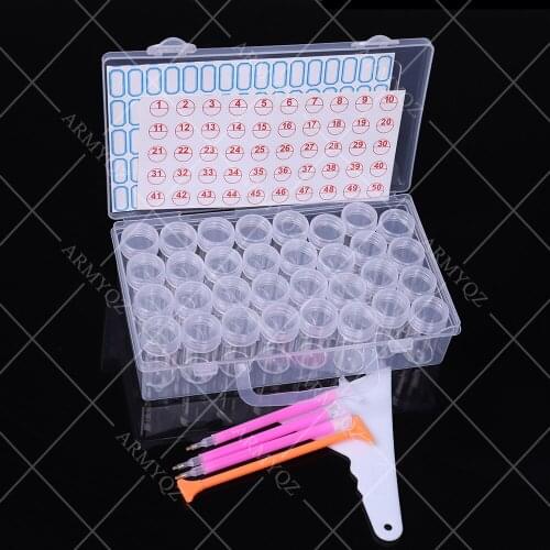 32 Bottles Diamond Painting Fix Tools Beads Container Rhinestones Storage Box Diamond Painting Accessories Tools Organizer Case