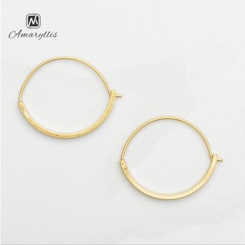Amaiyllis Simple Alloy Hollow Round Circle Pendant Dangle Earrings For Women Vintage Gold Color Geometric Drop Earrings Brincos