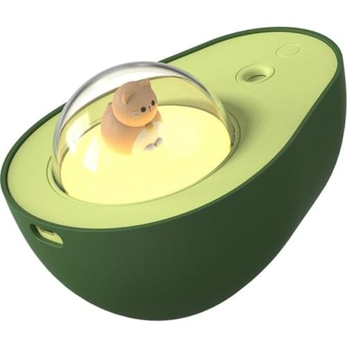 Avocado Humidifier Diffuser Essential Oils 210ml Cold Mist Small Quiet Magic Night Light Humidification For Home Bedroom Office