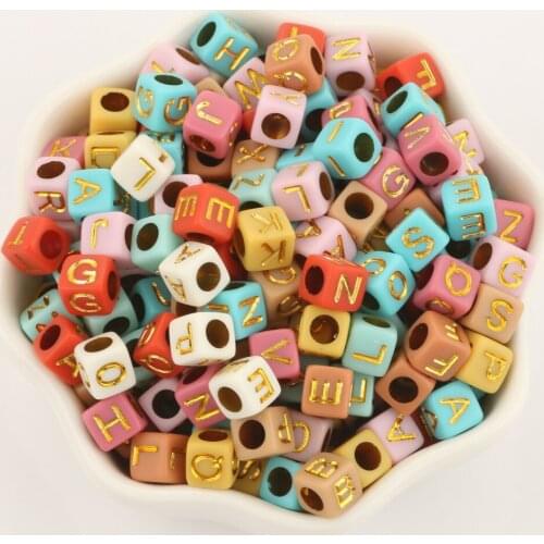 6x6mm Mixed Letter Acrylic Beads Square Cube Alphabet Spacer Beads For Needlework Jewelry Making Handmade Diy Bracelet Necklace