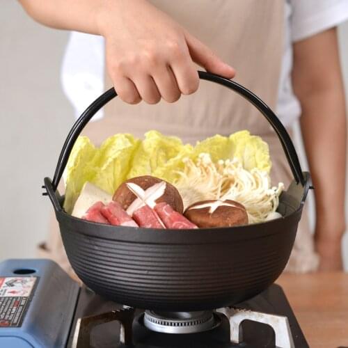 Cast iron stew pot household uncoated Japanese non-stick pot old-fashioned pig iron thickened soup kitchen pot cookware