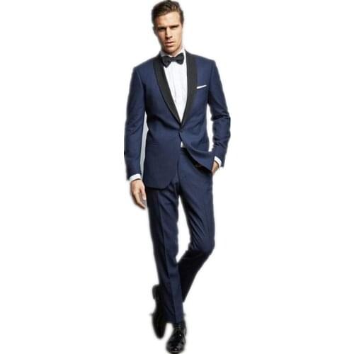 Elegant One Button Men Dinner Party Suits Groom Suit Wedding Tuxedos Formal Business Wear Suits Tailor Made (Jacket+Pants)