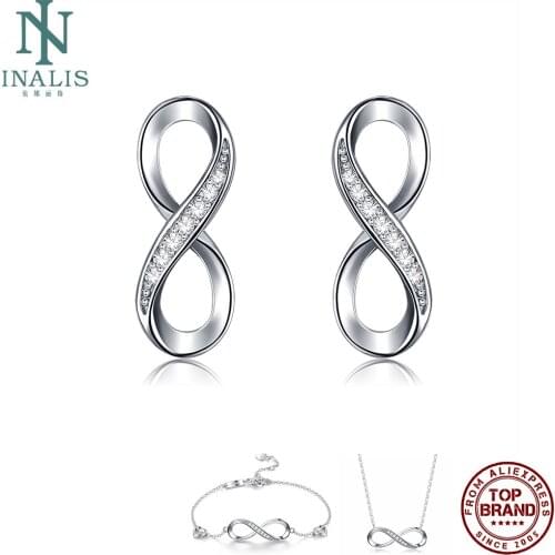 INALIS Authentic 925 Silver Jewelry Sets For Women Earrings Bracelet Necklace Exquisite Zircon Creative Design Boutique Jewelry