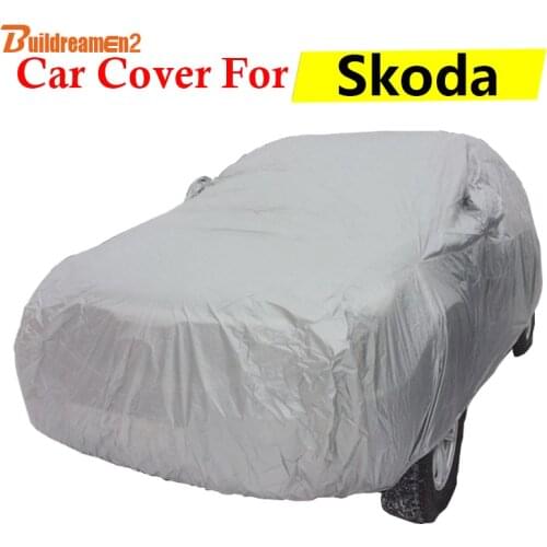 Buildreamen2 Car Cover Auto Outdoor Anti-UV Sun Shield Rain Snow Scratch Resistant Cover For Skoda Citigo Rapid Superb Octavia