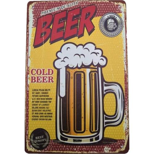 Metal Sign BEER Bar Bistro Art Poster Old-fashioned Wall Decoration Retro Square Metal Plate Can Be Customized 8X12 Inches