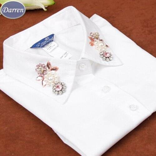 Fashion Womens Detachable Collar Collar False Collar Beaded Rhinestone Sharp Collars Clothing Accessories a43