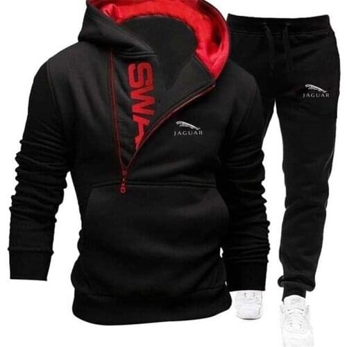 Jaguars Latest Casual Sports Hooded Mens Sweatshirt + Mens Sports Pants Hoodie Mens Jacket Zipper Track Field Sportswear
