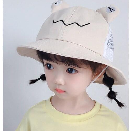 New childrens summer and autumn net hats, baby girls net basin hats, summer sun hats, cartoon net hats toddler girl hat