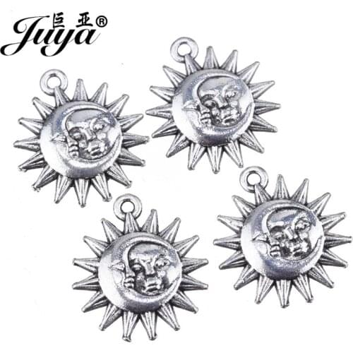 20pcs/lot Fashion Zinc Alloy Sun Flower Charms Pendant Ancient Face for Women Men Necklace DIY jewelry Making Supplies