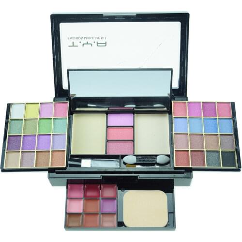 Pro 46 Color Make Up Set Cosmetics Eyeshadow Palette Lip Gloss Face Foundation Powder Blusher Puff Lipgloss Tool Kit Maquiagem