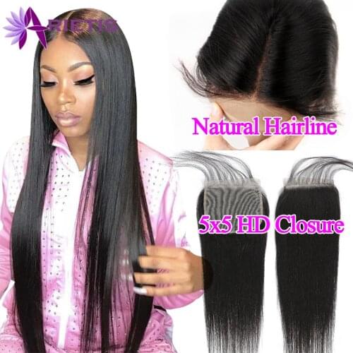 22 24 Inch 5x5 6x6 HD Lace Closure Straight Human hair For Black Women Brazilian Remy Hair Closure and Frontal Can Be Dyed