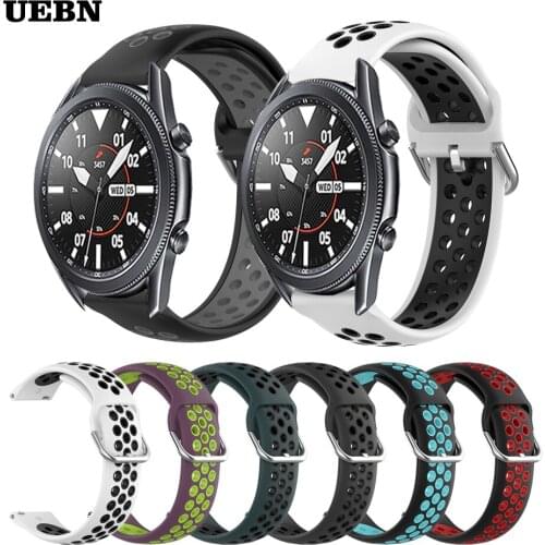 UEBN Sport Silicone Breathable Strap For Samsung Galaxy Watch 3 41 45mm Wrist Bracelet for S3 Frontier Replacement Watchbands